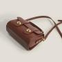 2024 Vegan Leather Ladies Hand Bags Two Buttons Design Shoulder Bag With Removable Strap