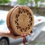 CCF658 Natural Rattan Round Bag Hand ins Straw Beach Bags for Summer Single-Shoulder Handmade Hollow Women Straw Crossbody Bag
