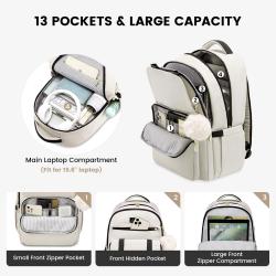 LOVEVOOK New style Fashion custom Cute 15.6 in Large Capacity carry on School Bags with laptop compartment Waterproof book bags