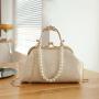 Pearl Chain Designer Women Handbags Lock Button Handbag Manufacturer Customize Lace High Quality Ladies Designer Shoulder Bags
