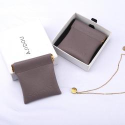 8*8 Cm Custom Logo Pu Leather Jewelry Pouch Cosmetic Mini Watch Ring Packaging Bag Storage Gift Leather Pouch