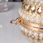 Wholesale Adequate Pearl  Round Rhinestone Women Clutch Bag Wedding Party Crystal Bag Bridal Clutches Evening Bags with handle
