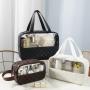 Custom Logo Transparent Make Up Bag Portable Beauty 3pcs Clear Makeup Set Bag Organizer trousse de toilette voyage