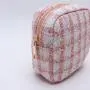 Keymay New Arrival Fashion Plaid Zipper Bag Beauty Organizer Pouch Travel makeup Bag Checkered Cosmetic Bag