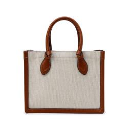 Oem Odm Custom Factory Classic Canvas Womens Hand Bags PU Leather Fashion Custom Logo Womens Tote Bags