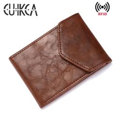 HF040 CUIKCA Short Leather Wallet For Men High quality simple thin  Wallets Leather Slim Card Holder for men
