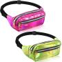 Gelory Outdoor Activities Hiking Shiny PU Laser Fanny Pack Travel Waterproof Holographic Waist Bags for Women