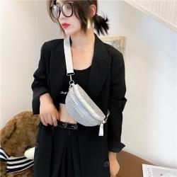 Fashion Ladies Pouch Bag Crystal Diamond Fanny Pack Waist Bag Sequin Crossbody Sling Chest Bag
