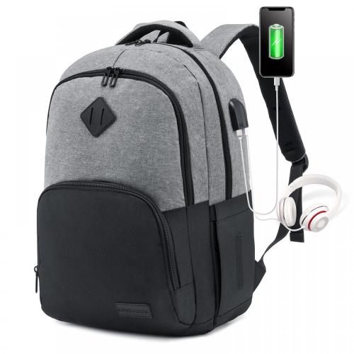 LOVEVOOK Water Resistant 17 15.6 inch Canvas Laptop Bags Backpack with USB Charging Casual Travel Men Women Laptop Backpacks