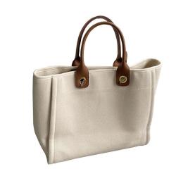 Wholesale And Custom Canvas With Genuine Leather Large Shopping Bag Chain Shoulder Tote Bag Luxury Women's Handbag