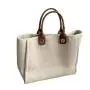 Wholesale And Custom Canvas With Genuine Leather Large Shopping Bag Chain Shoulder Tote Bag Luxury Women's Handbag