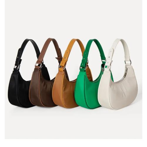 2024 Wholesale New Design Nylon Women Tote Handbags Custom Ladies Vintage Underarm Shoulder Bag Women Canvas Half Moon Hand Bag