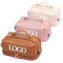 high quality luxury double layer casual travel waterproof toiletry cosmetic bags make up case for ladies zip pouch