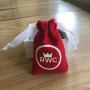 Small Cotton Jewelry Packaging Bag Soft Red Cotton Jewelry Packaging Pouch