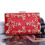 Factory direct wholesale brand new evening clutch bags PU fabric handmade metal floriation clutches for women party prom banquet