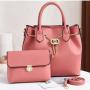 wholesale women handbags Purse Set 2 PCS Handbags designer women bags Lady Purses Girl Pure Color String Bucket Handbag