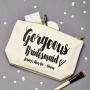 Gelory Wholesale Custom Travel Makeup Bag Golden Zipper Canvas Pouch Bag Reusable Plain Cotton Toiletry Bag