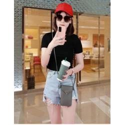 HR300 New Student Buckle Waterproof Small Bag Women's Heart Decorative Transparent Touchable Screen Simple Retro Phone Bag