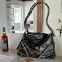 New pleated design student tote bag Large capacity cool shoulder bag Retro pattern PU soft leather cross-body bag