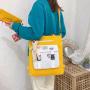 New Fashion Unisex Canvas Bag Custom Ins Large Capacity Double Shoulder Cross Body Bag Zipper Simple Constracting Color Backpack