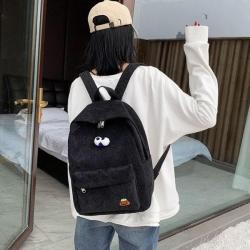 College Style Striped Velvet Art Student Backpack Korean Version New Casual Design Portable with Single Handle Wholesale