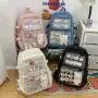 Custom Waterproof Cute Women Girls Nylon Clear Pin Display School Backpack Custom ITA Bags