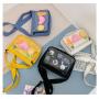Hot sale canvas ita bag with pins display clear window custom design clear PVC Ita bag