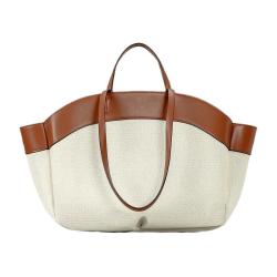 2024 Custom Large Canvas PU Leather Tote Bag Handbags For Women Pouch Design