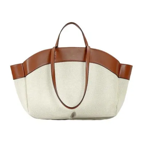 2024 Custom Large Canvas PU Leather Tote Bag Handbags For Women Pouch Design