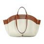 2024 Custom Large Canvas PU Leather Tote Bag Handbags For Women Pouch Design
