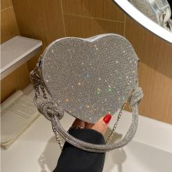 New Advanced Diamond Love Mini Chain Underarm Bag Fashionable Handheld Crossbody Bag