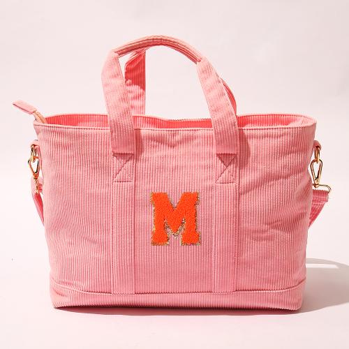 Beach Tote Bag 2022 New Design Shopping Bag Foldable Corduroy Tote Bag Custom With Letter Patches