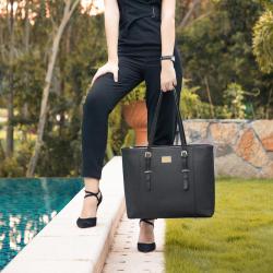 Lovevook high quality 15.6 inch PU leather women laptop bag large shoulder tote laptop bags ladies office laptop handbags