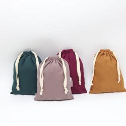 Customized Colorful Cotton Flannel Dust Pouch For Baby Clothes Drawstring Flannel Shoe Cosmetic Gift Packaging Bag