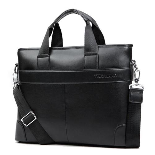 ZWY103 New Male Business Casual Horizontal Laptop Briefcase Wholesale PU Work Travel Laptop Bag Simple Portable Shoulder Bag