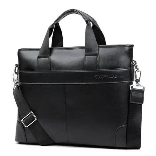 ZWY103 New Male Business Casual Horizontal Laptop Briefcase Wholesale PU Work Travel Laptop Bag Simple Portable Shoulder Bag