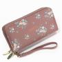 ZR754 Women's Wallet Long Handbag PU Double-layer Zipper Coins Wallet Purse Stylish Contrast Color Mobile Phone Bag Card Holder