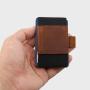 Customized leather elastic card holder mini front pocket wallet rfid pu small card holder