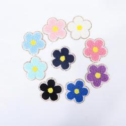 Cute Pattern Patch Bowknot Butterfly Flower Chenille Patches Bag Hat Clothing Glue Backing Embroidery Adhesive Patches Stickers