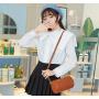 New Brand Summer Female Cylindrical Crossbody Bag Grid Pu Leather Women Messenger Bag Student Small Shoulder Bag Handbag