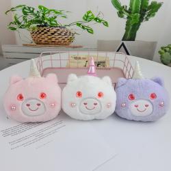 Custom Cartoon Unicorn Plush Coin Purse Plush Toy Wallet Embroidery Plush Keychain Purse