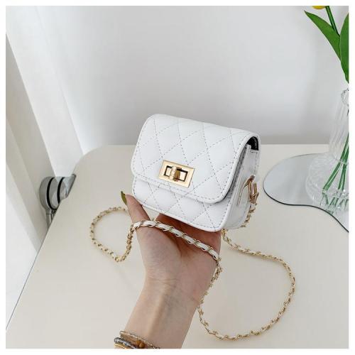Korean version retro women's bag, new style trendy fashion leisure rhombic grid chain shoulder crossbody small square bag