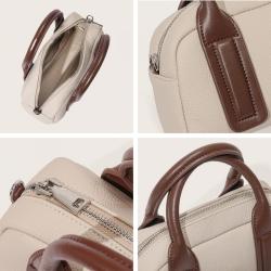 Trendy Leather Small Boston Crossbody Casual Shoulder Bag Handbag for Women Compact Fashion Purse Elegant Mini Chic Everyday Bag