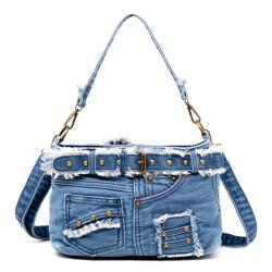 2024 Custom Fashion Women Denim Shoulder Bags Purses With Jean Pants Design