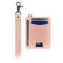 Slim Leather ID Badge Holder Real Cow Leather Key Chain With Card Holder