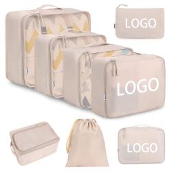 wholesale custom 8 piece luggage storage travel accessories suitcase organizer compression packing cubes set