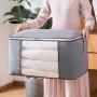 HR236 Thickened Non-woven Cotton Quilt Storage Bag With Double Zipper Clothing Bag Travel Storage Visible Cube Style Quilt Bag