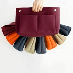 Gelory Wholesale Women Makeup Bag Organizers Felt Container Organizer Storage Multi Pocket Cosmetic Bag