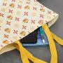 2024 New Large Capacity Versatile One Shoulder Shopping Bag Striped Cartoon Student Female Tote Bag