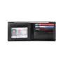 Hot sale Custom men's flip wallet rfid blocking custom logo men's bag leather flip wallet with gift box